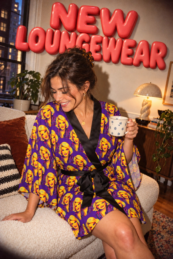 Joan Rivers Forever Pop Art Kimono Robe – Long Sleeve Loungewear