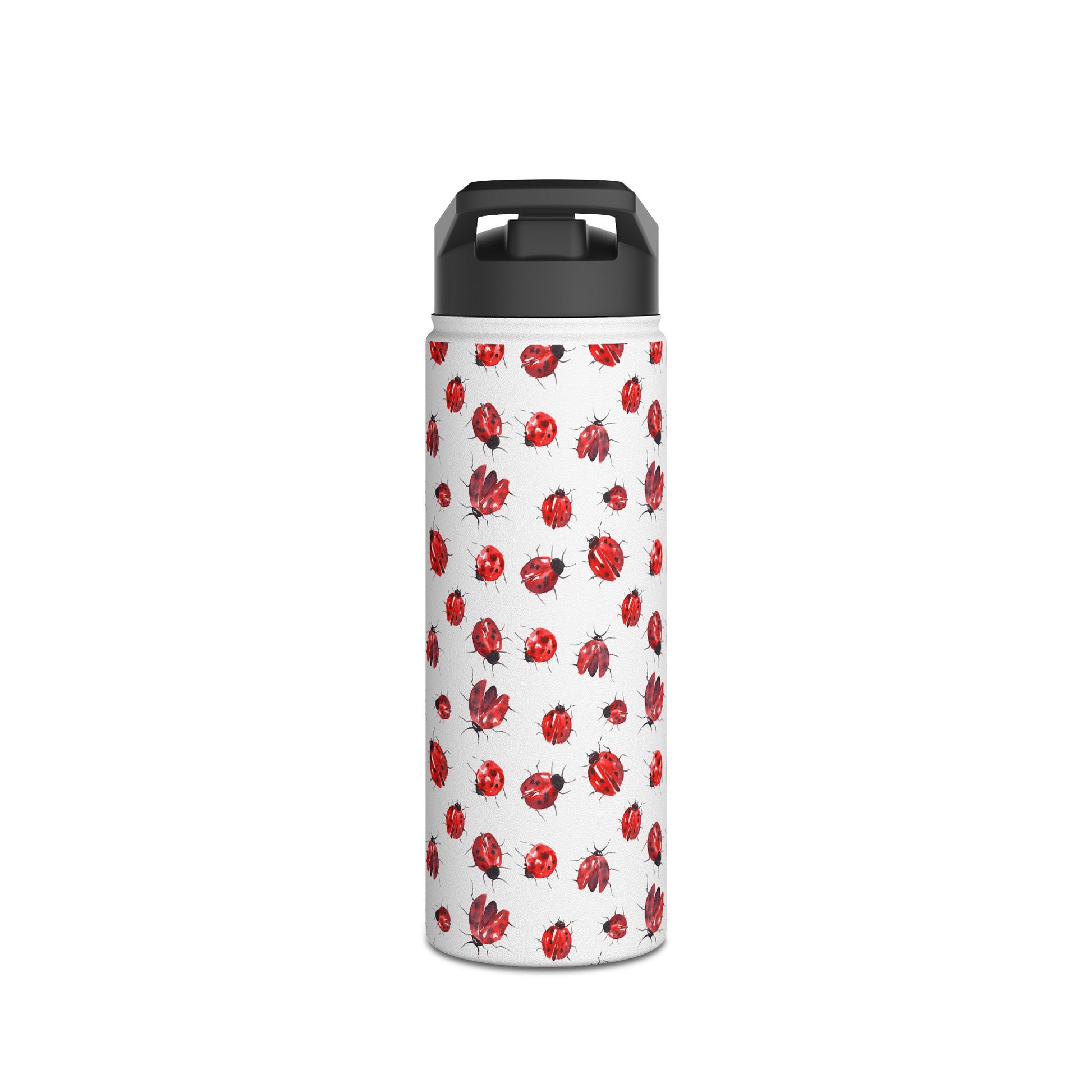 Ladybug insulated stainless steel water bottle 18oz reusable drink bottle with ladybug print