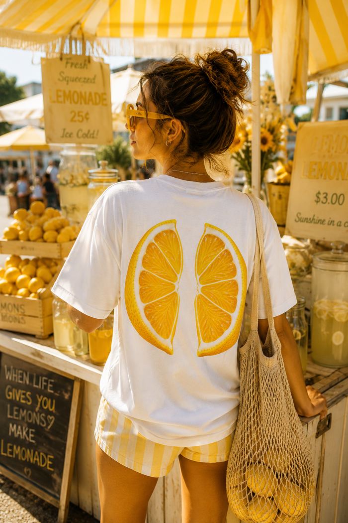 Lemon Wedge Back Print Heavyweight Graphic T-Shirt
