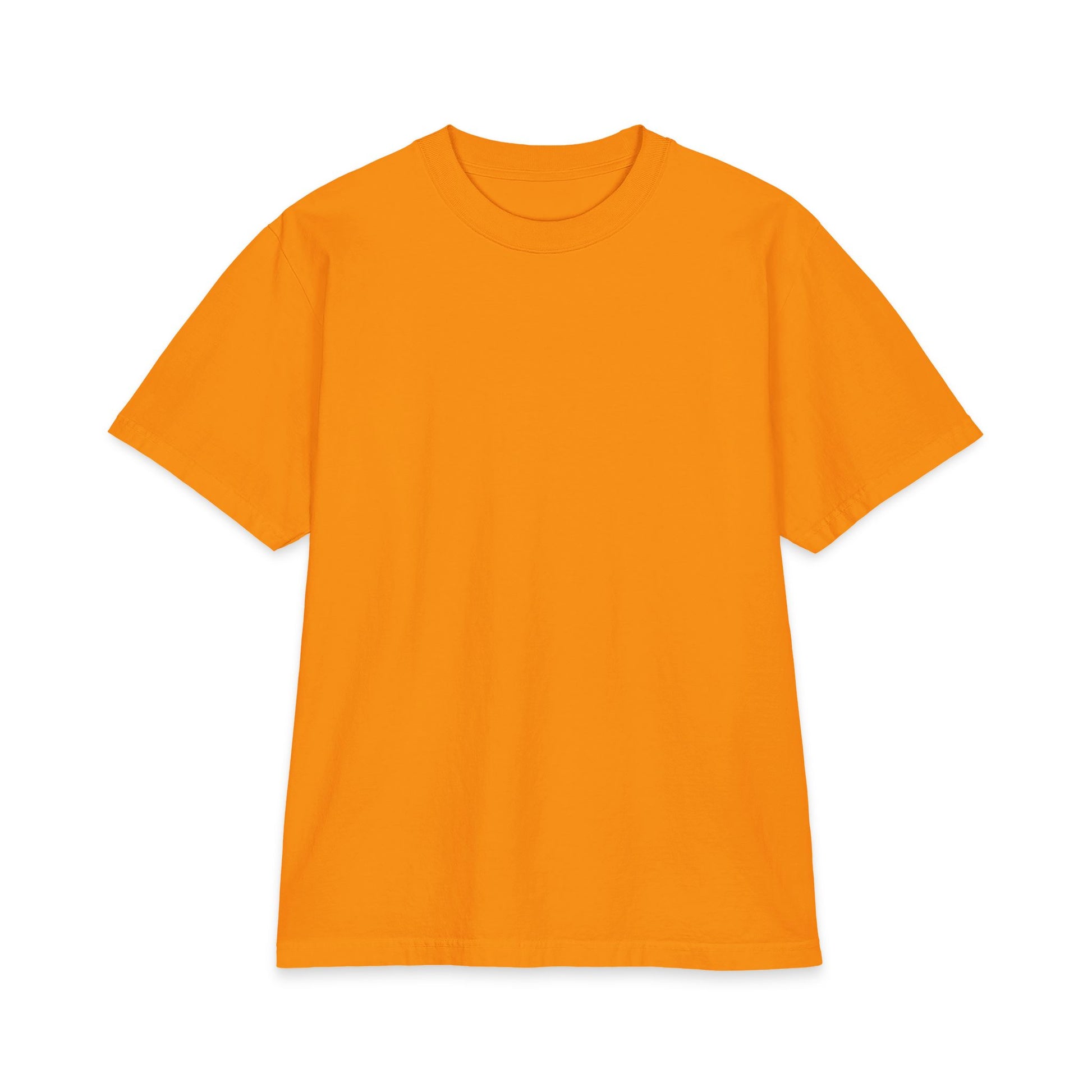 Front view of orange heavyweight boxy fit cotton t-shirt