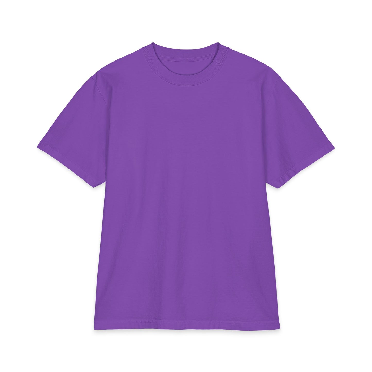 Front view of purple heavyweight boxy fit cotton t-shirt