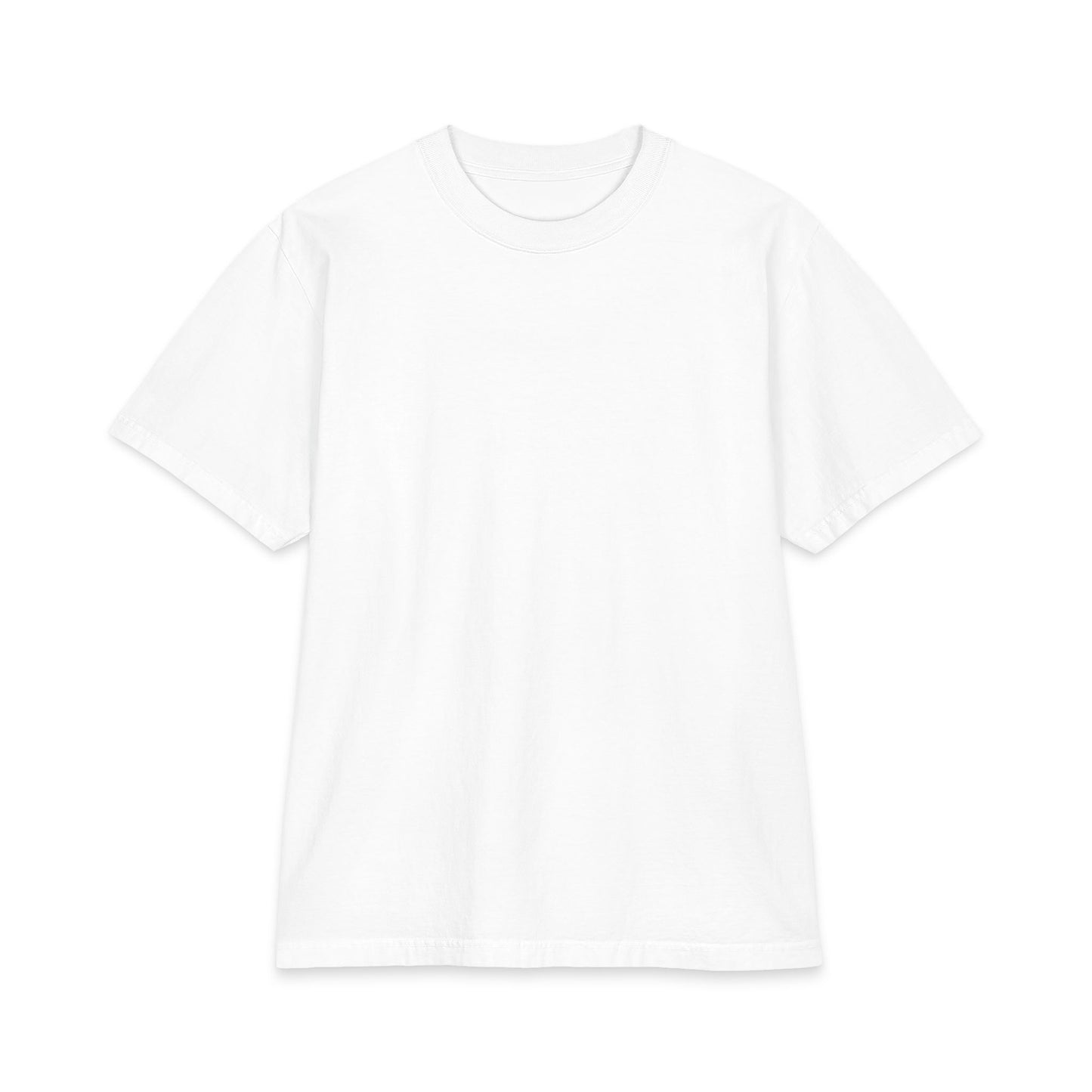Front view of white heavyweight boxy fit cotton t-shirt
