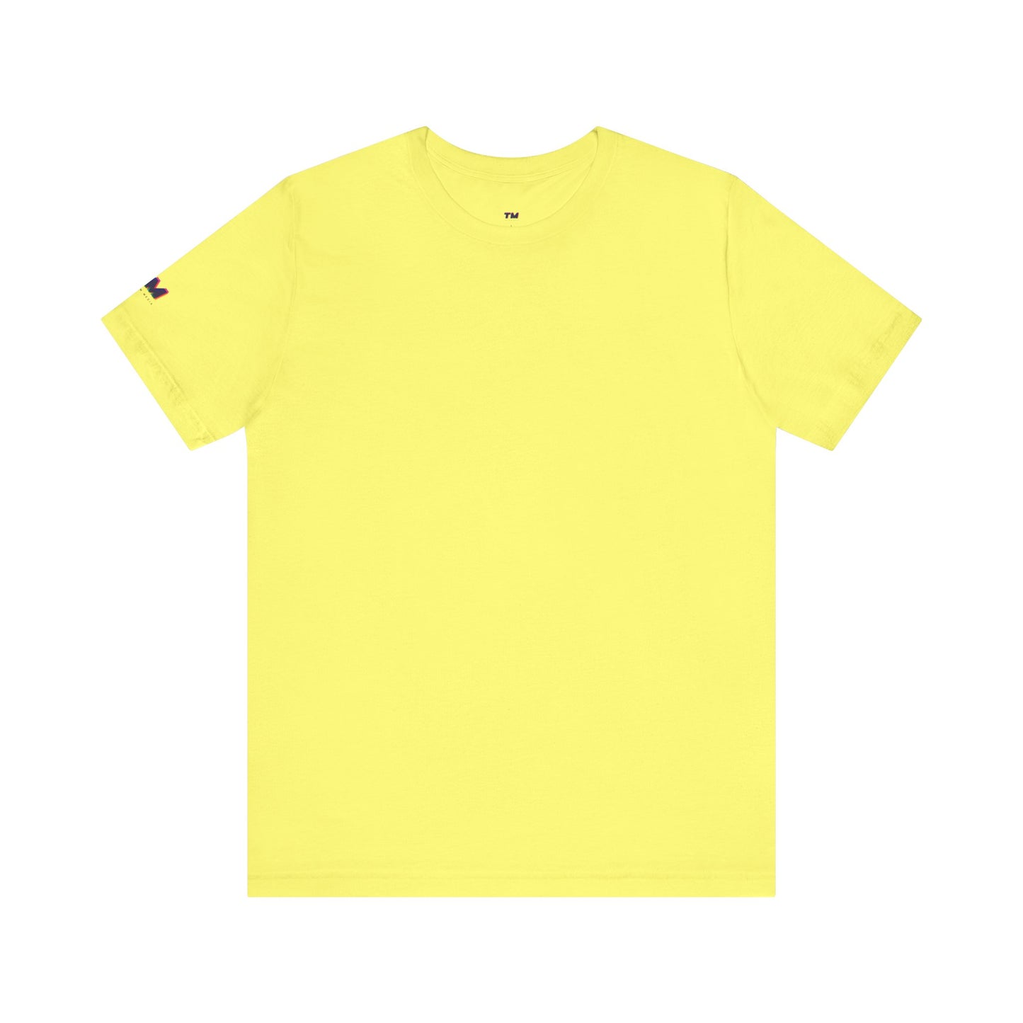 Front view of a lemon yellow cotton unisex T-shirt.