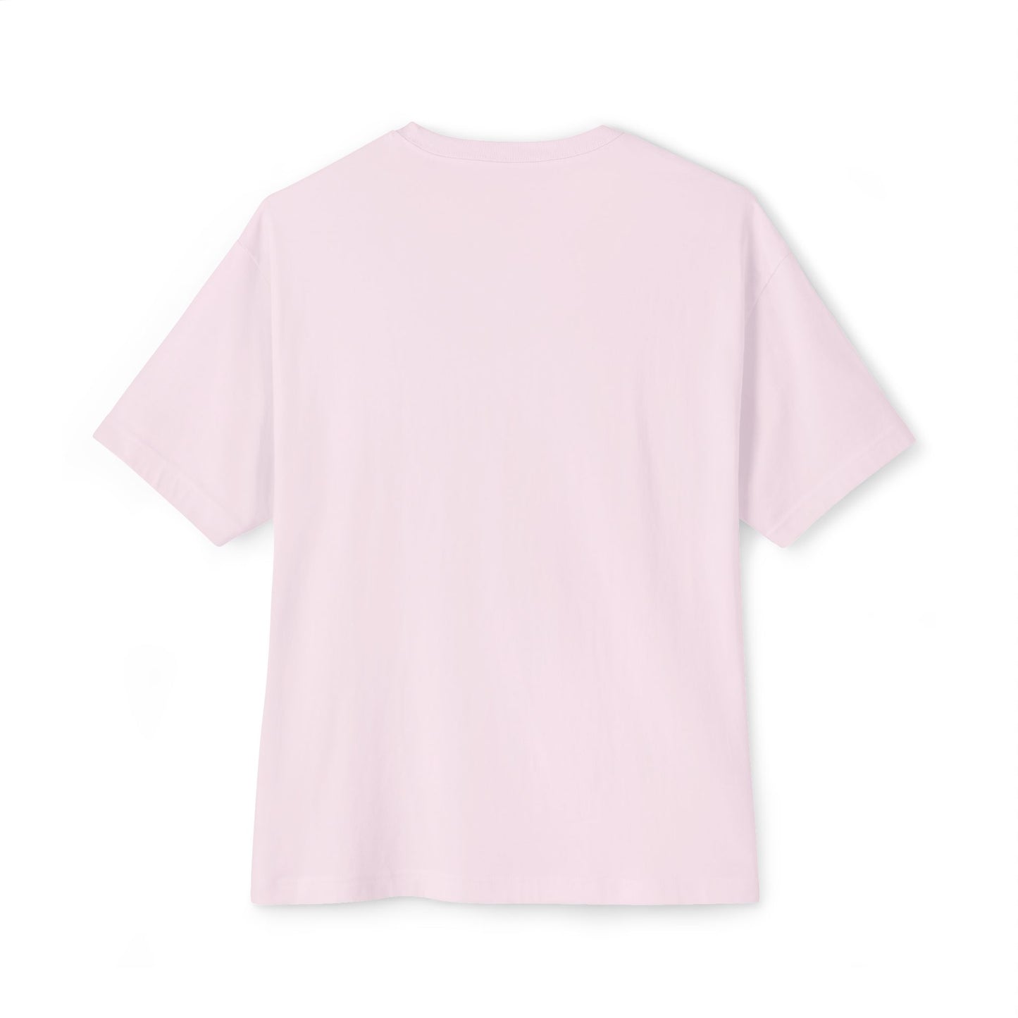 Back view of light pink boxy unisex 100% ring-spun cotton T-shirt