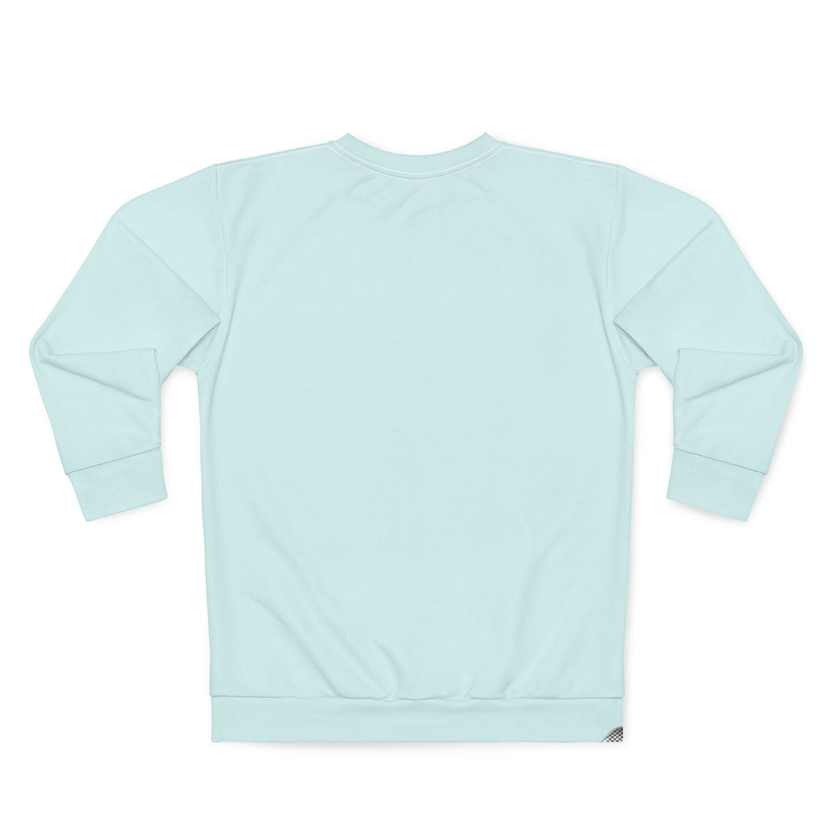 Back view of light blue Lionel Messi unisex sweatshirt