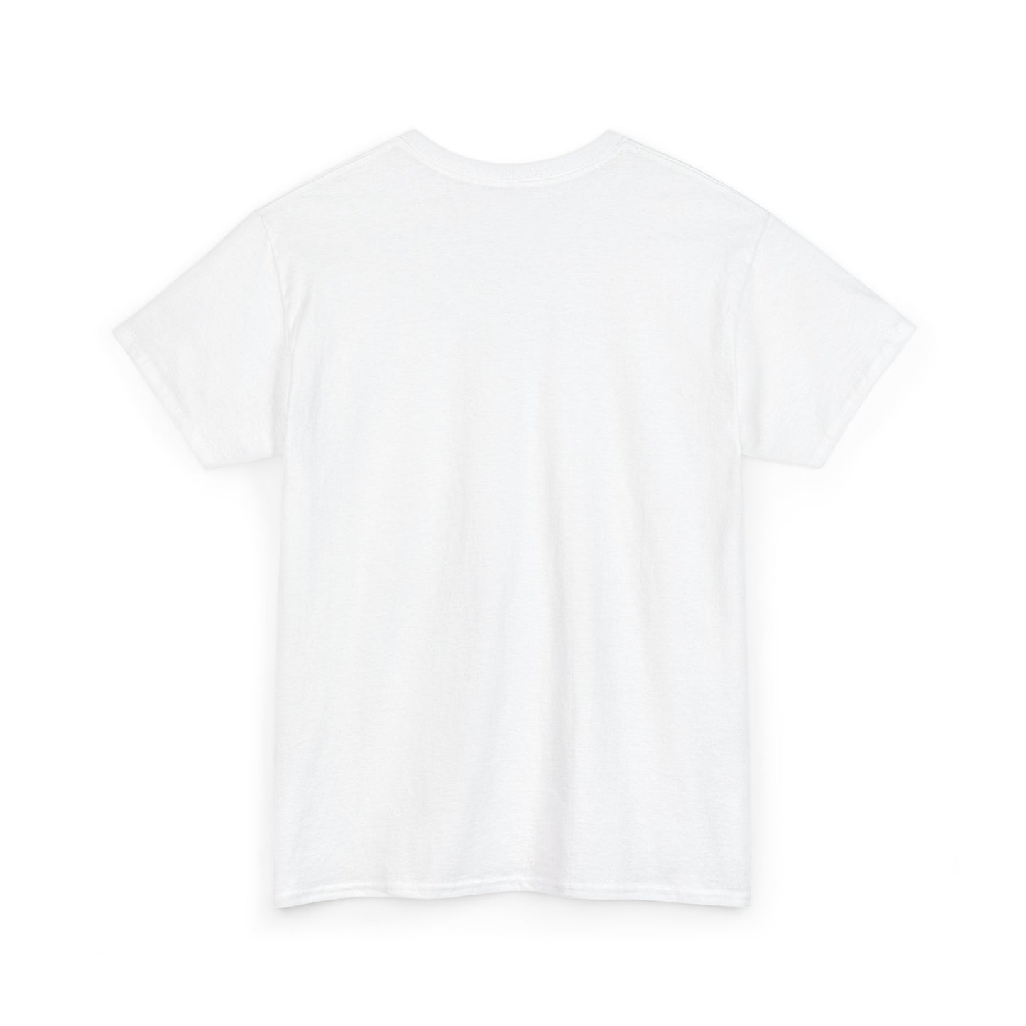 Back view of the Love Yourself graphic unisex T-shirt in white.