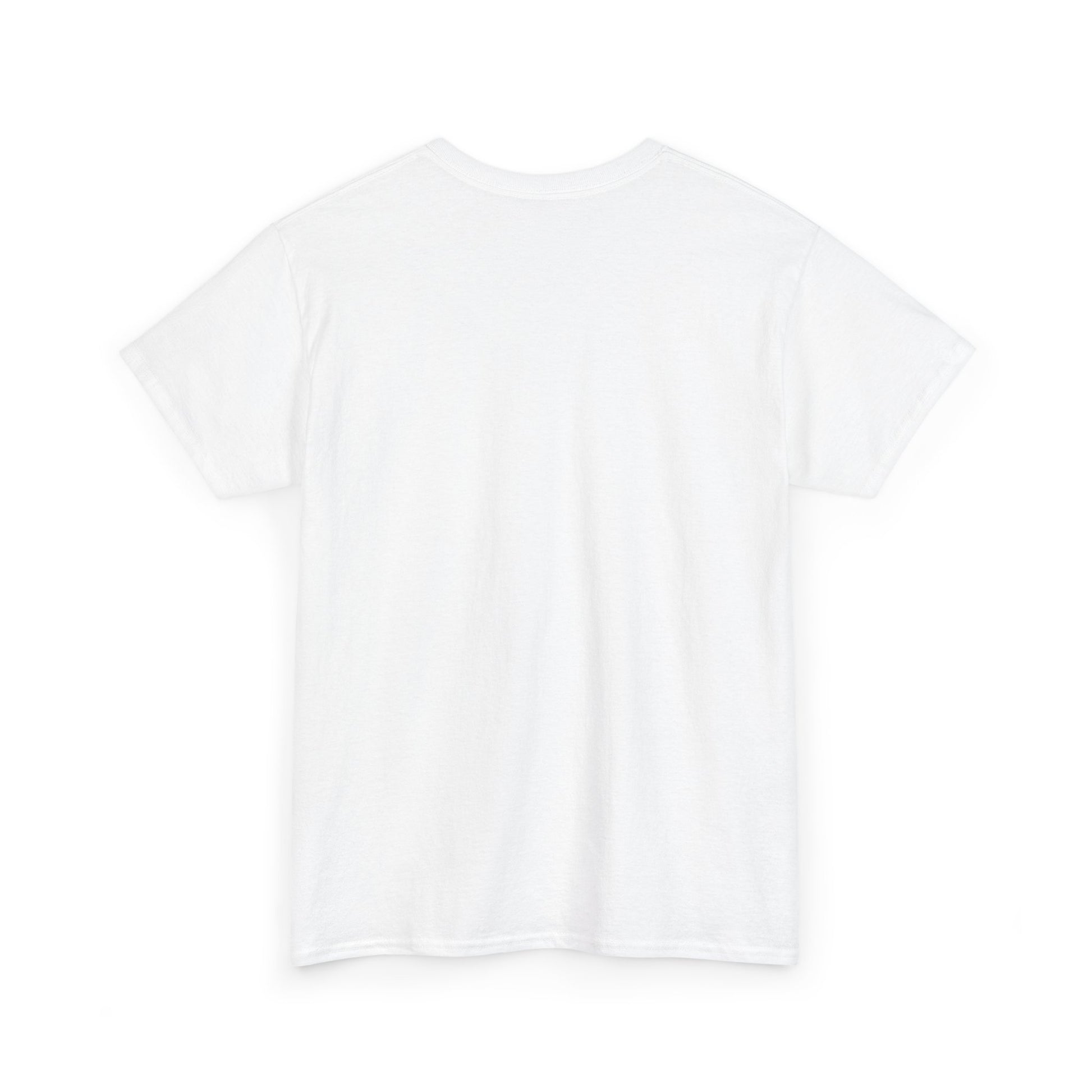 Back view of the Love Yourself graphic unisex T-shirt in white.