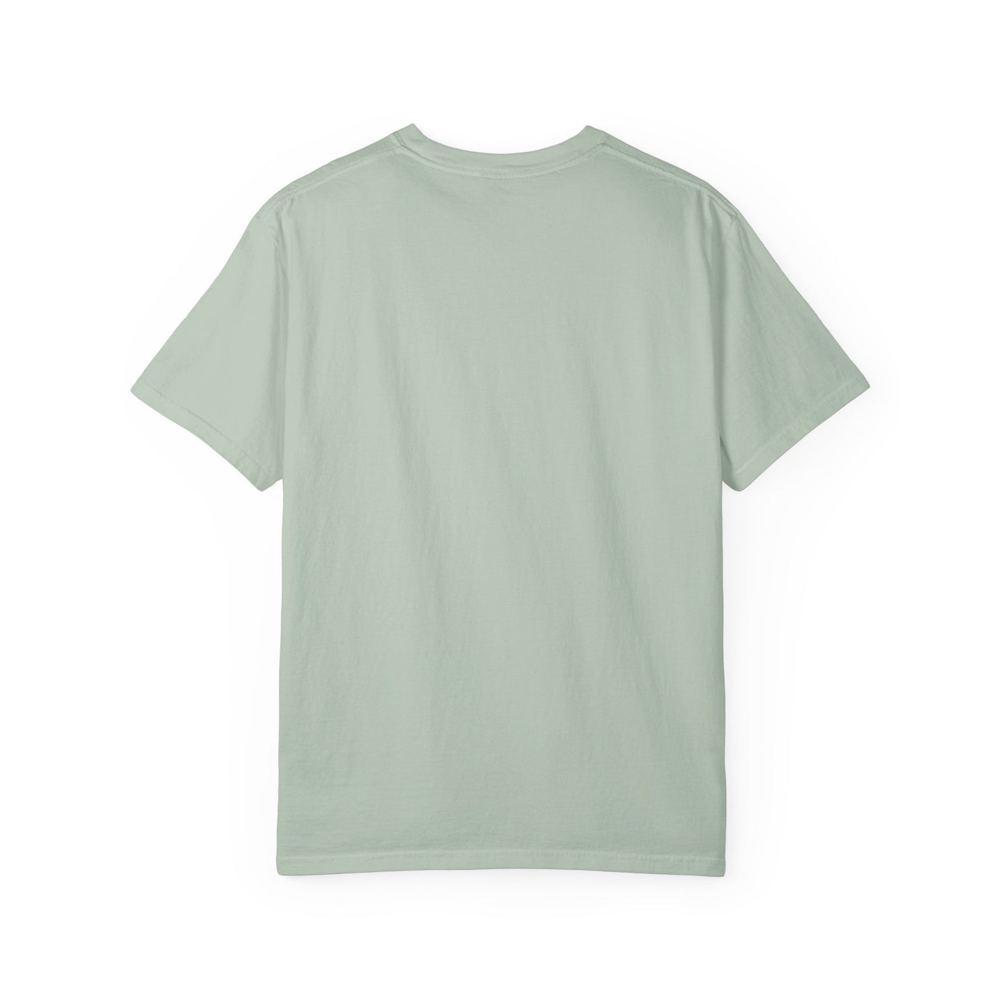 Sage green Mens Rea graphic t-shirt back view minimalist streetwear tee