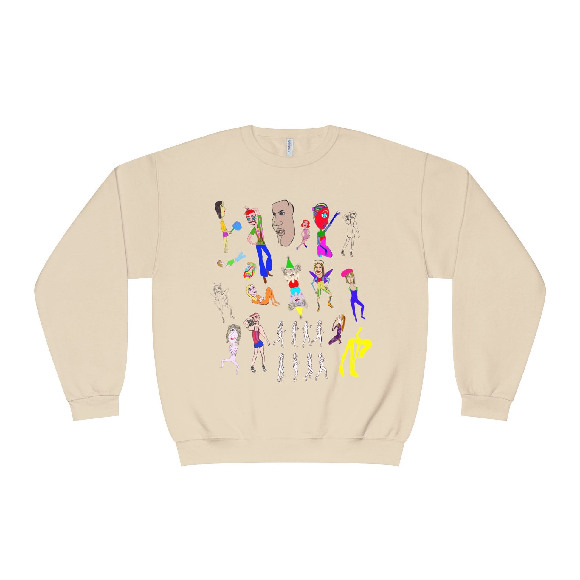Sand Mix Art Crewneck Sweatshirt with colorful original artwork