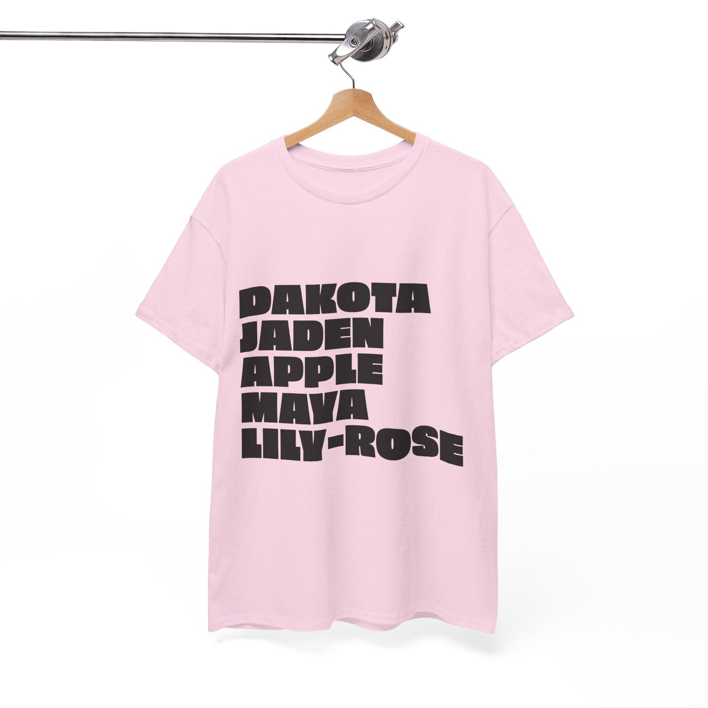 Pink Nepo Babies List unisex t-shirt with bold black text, minimal statement graphic tee

