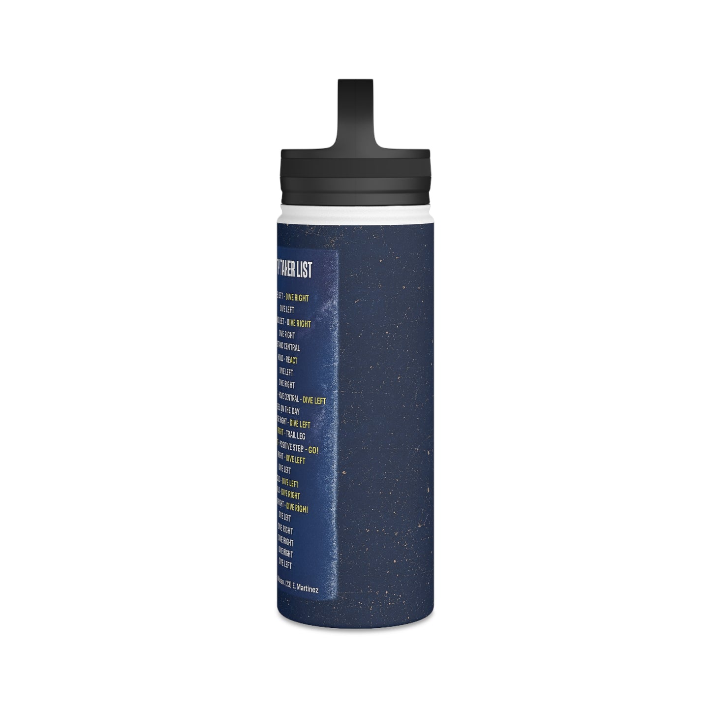 Right side view of the Pickford Penalty Cheat Sheet sports water bottle.