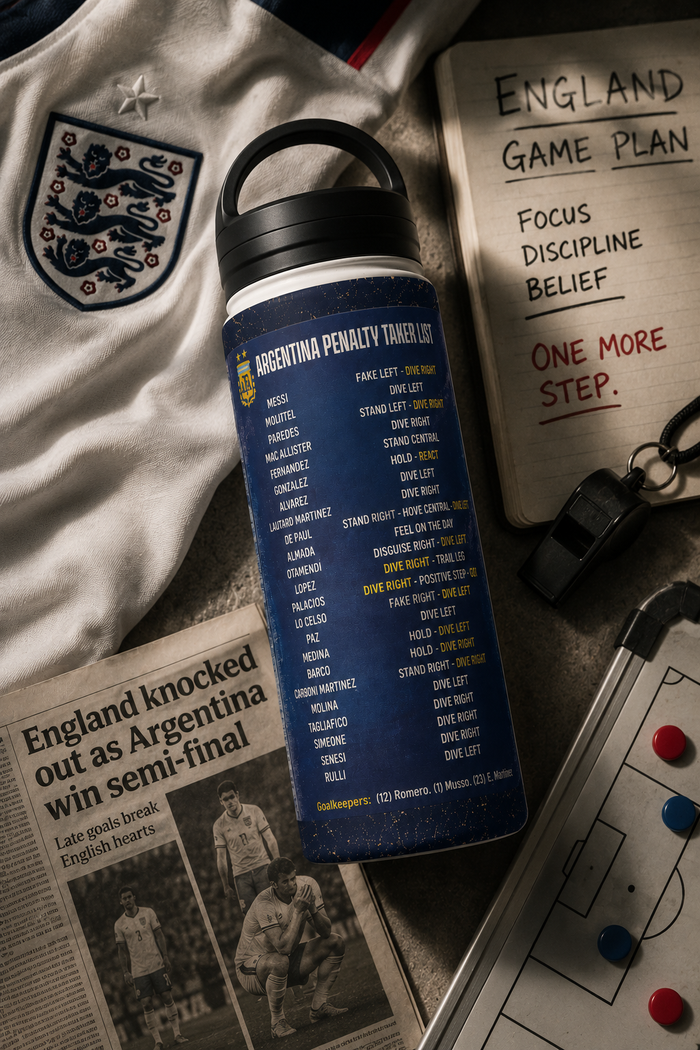 Pickford Penalty Cheat Sheet Water Bottle