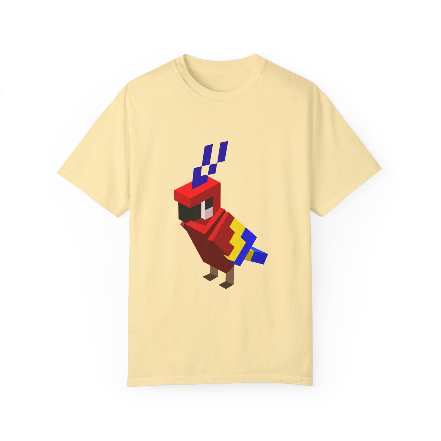 pixel art parrot t-shirt in cream, retro gaming graphic tee unisex