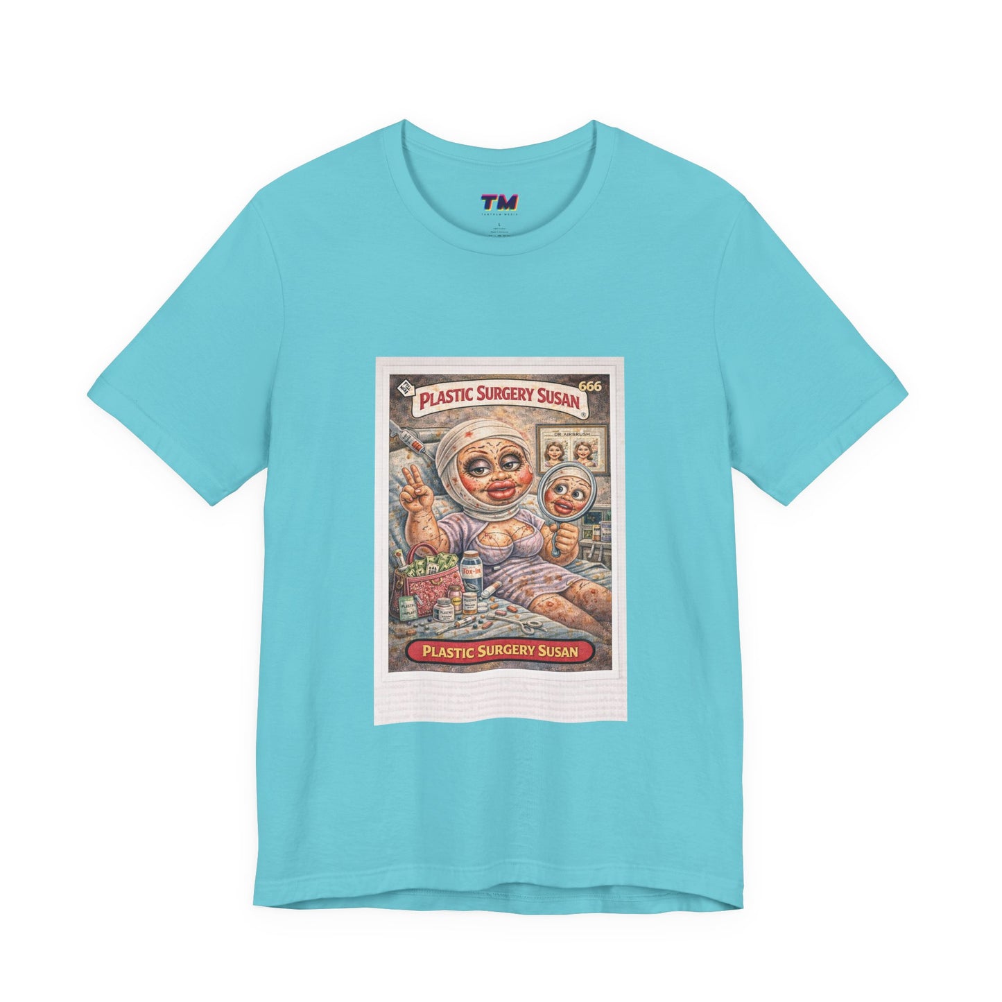 Light blue Plastic Surgery Susan unisex graphic t-shirt front view casual streetwear graphic tee