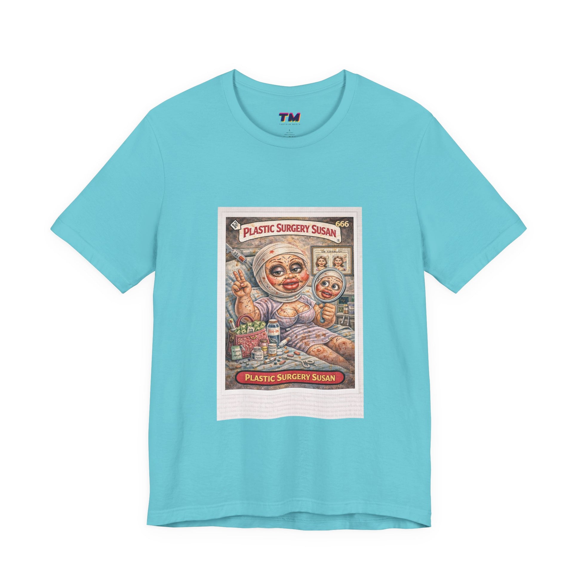Light blue Plastic Surgery Susan unisex graphic t-shirt front view casual streetwear graphic tee