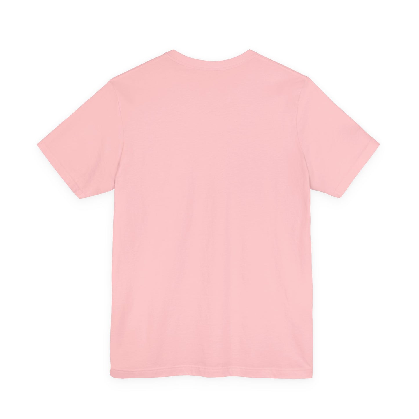 Pink unisex graphic t-shirt back view minimal blank design soft cotton streetwear tee