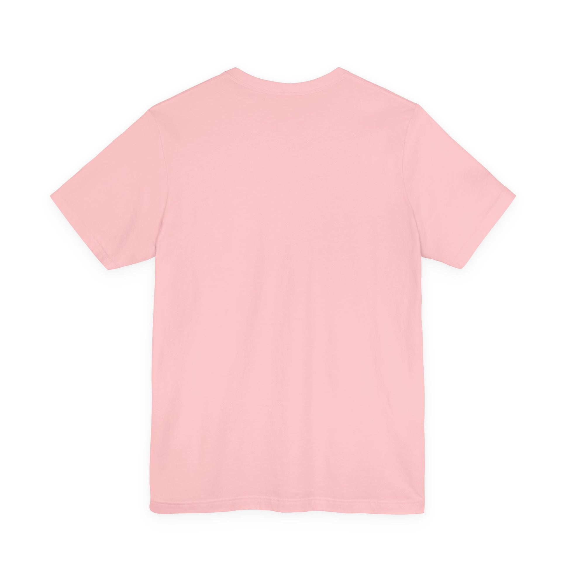Pink unisex graphic t-shirt back view minimal blank design soft cotton streetwear tee