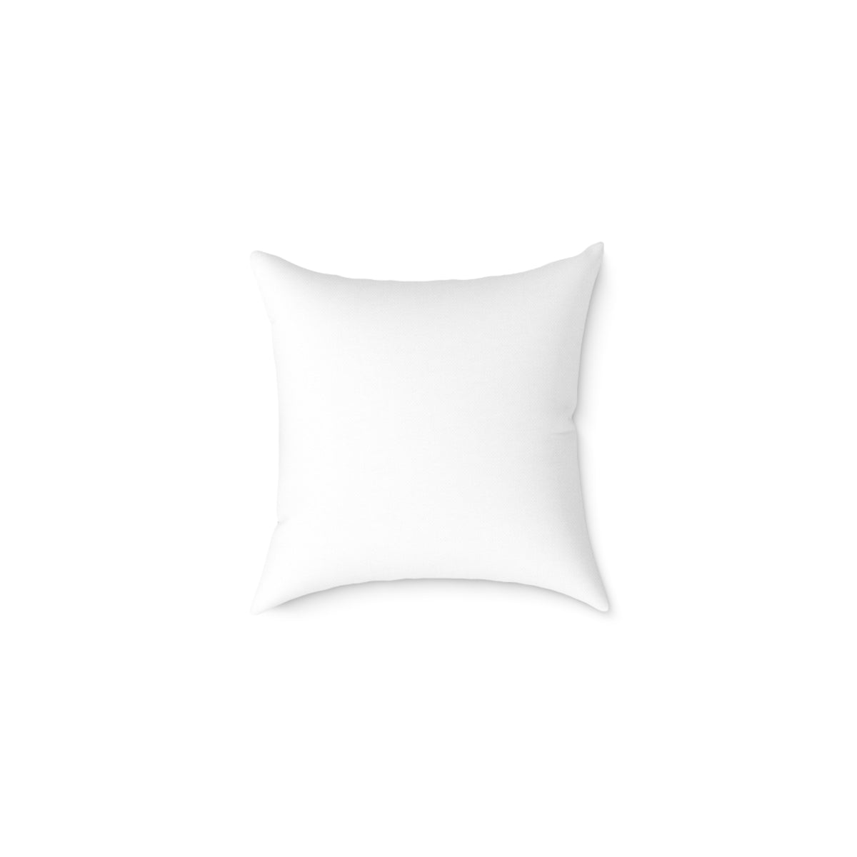 Back view of white Remote Work throw pillow with clean minimalist finish