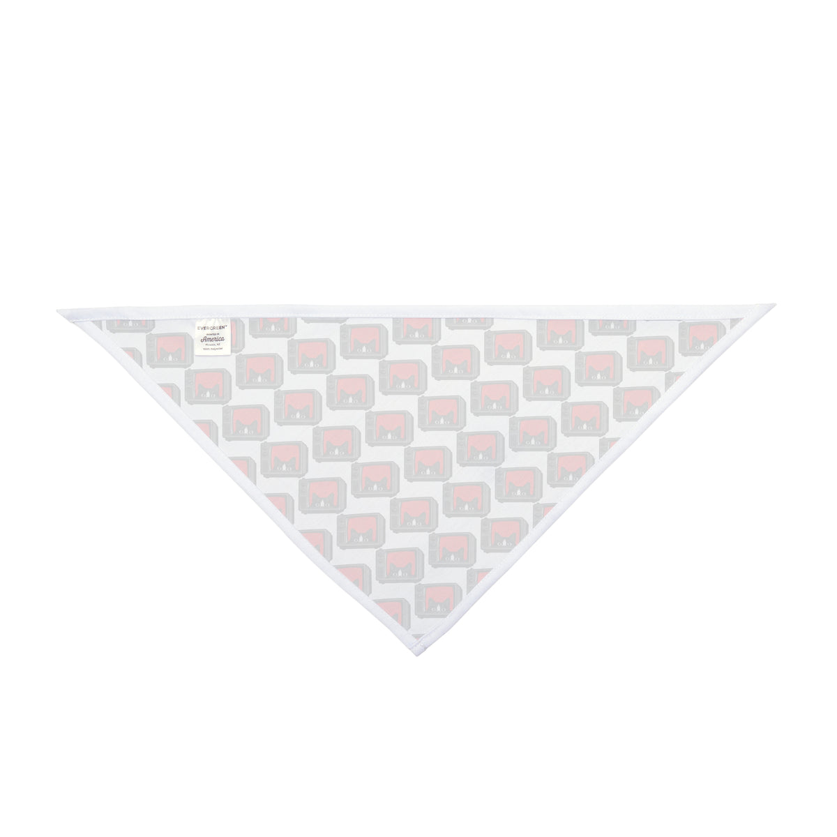 Retro TV cat pet bandana reverse view showing back side
