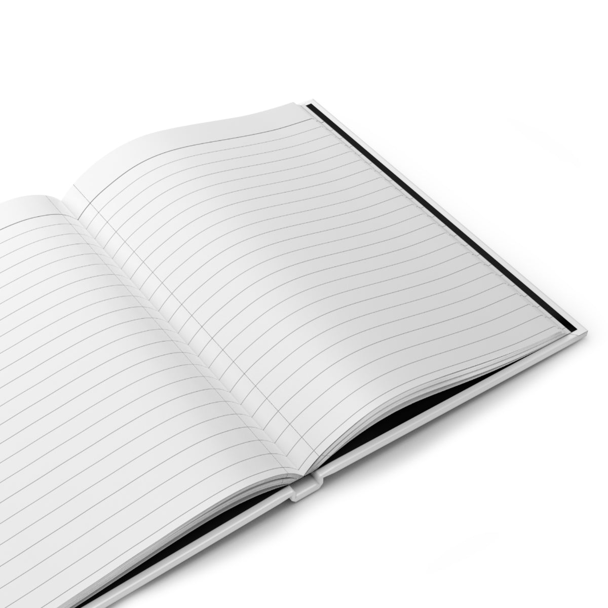 Open Scramble hardcover journal showing lined interior pages for writing and note-taking