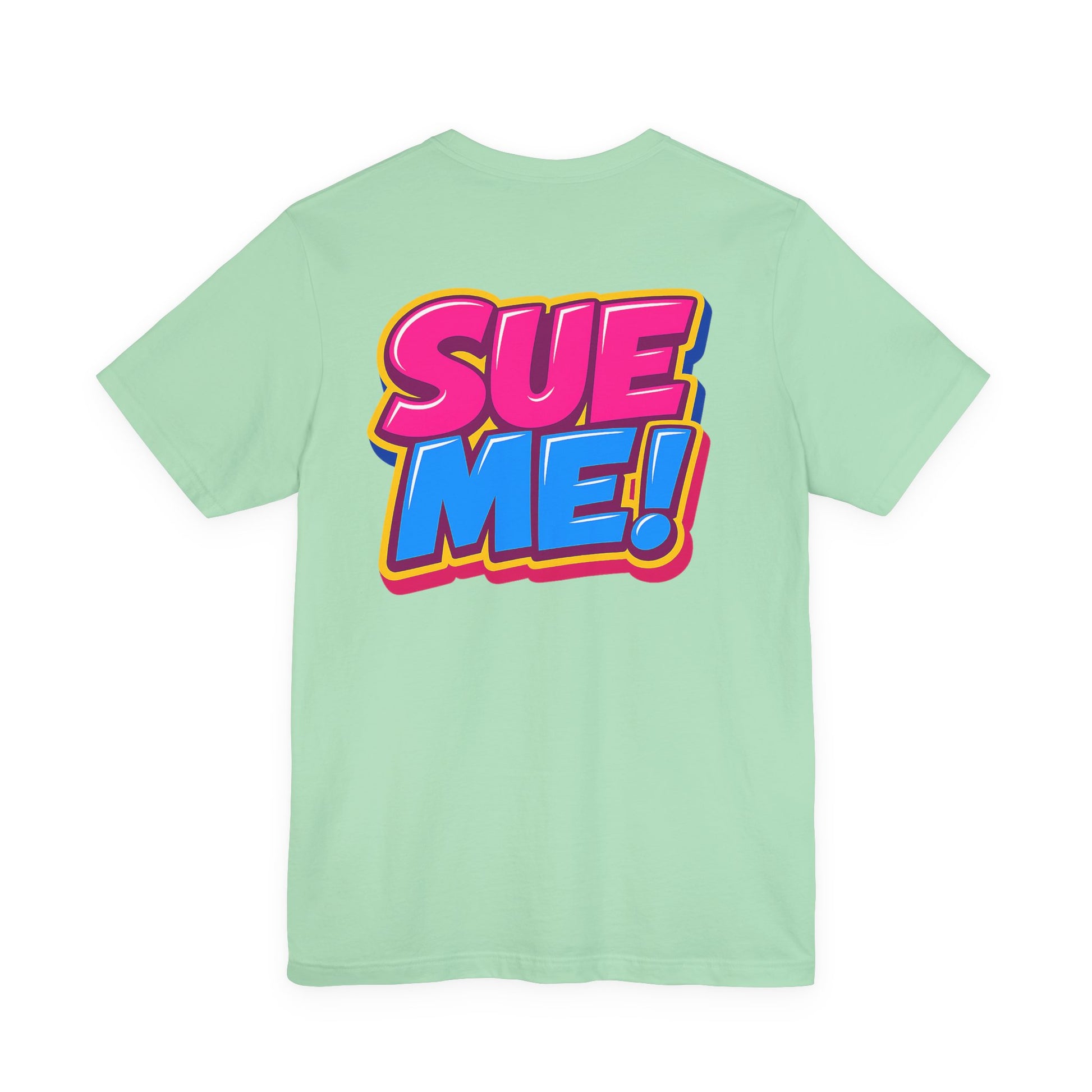 Mint green SUE ME pop-art back graphic streetwear T-shirt