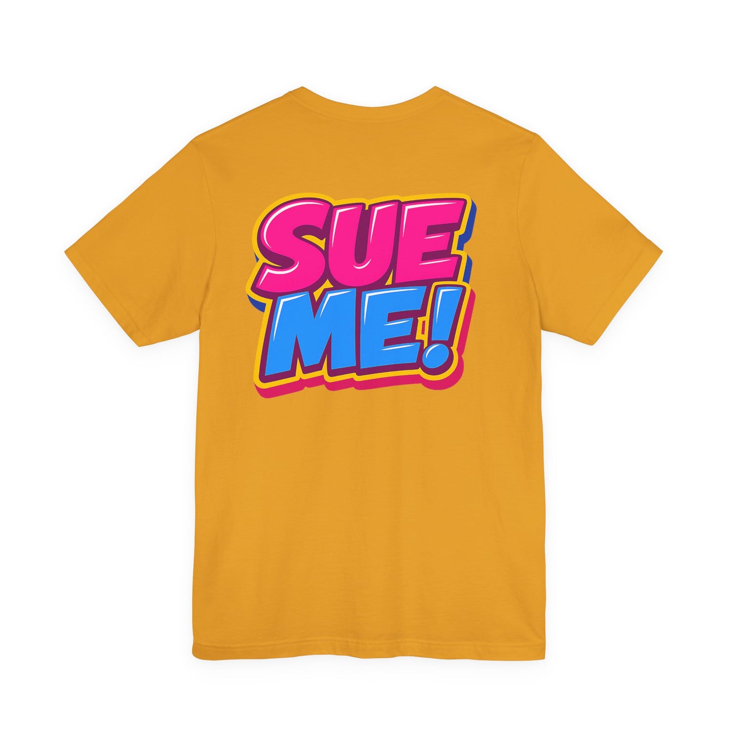 Mustard yellow SUE ME oversized back print graphic T-shirt