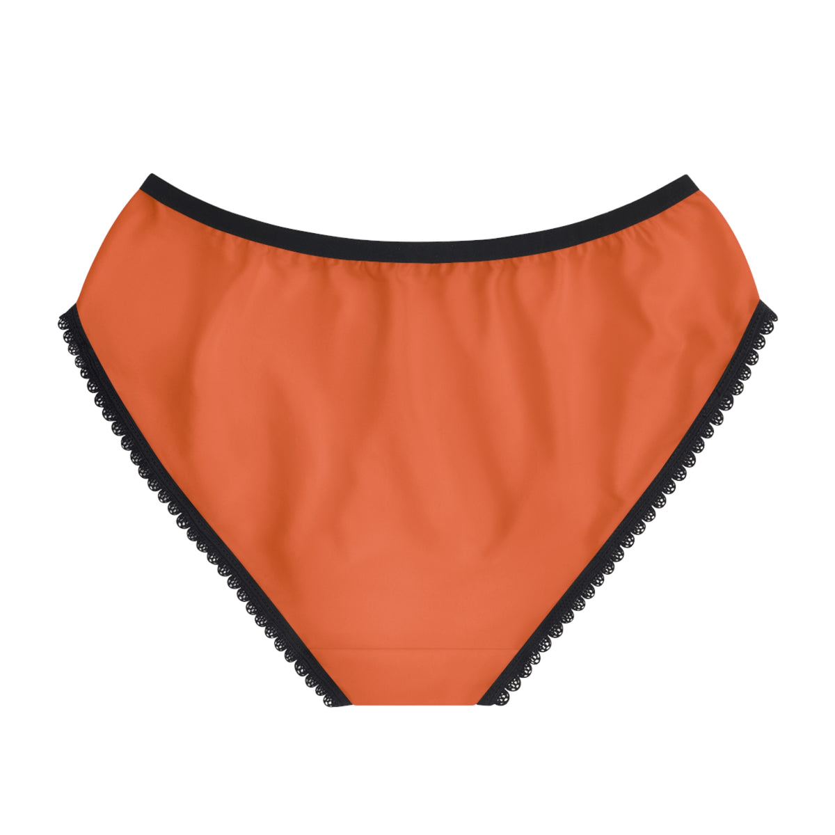 Orange Sunday Panty women’s briefs with black trim and Sunday text shown on a white background.