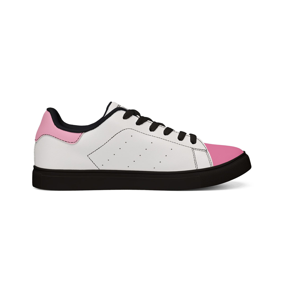 Tantrum 01 men’s low-top sneaker with black laces black sole pink toe and white side panel