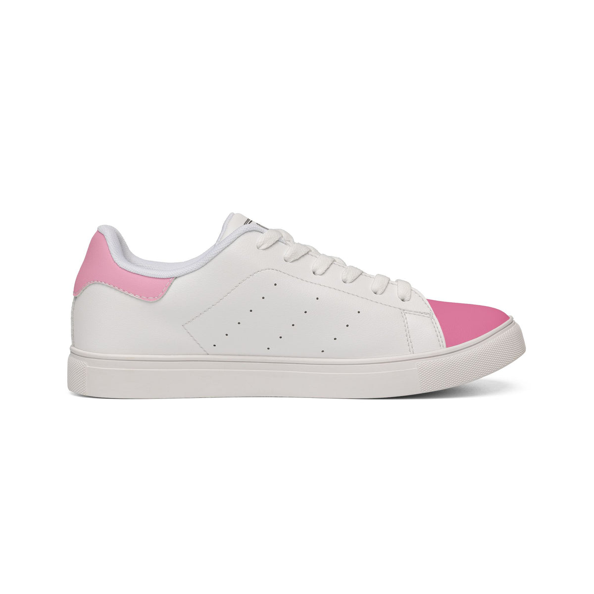 white-side-view.webp	Tantrum 01 men’s low-top sneaker with white laces pink toe and white side panel