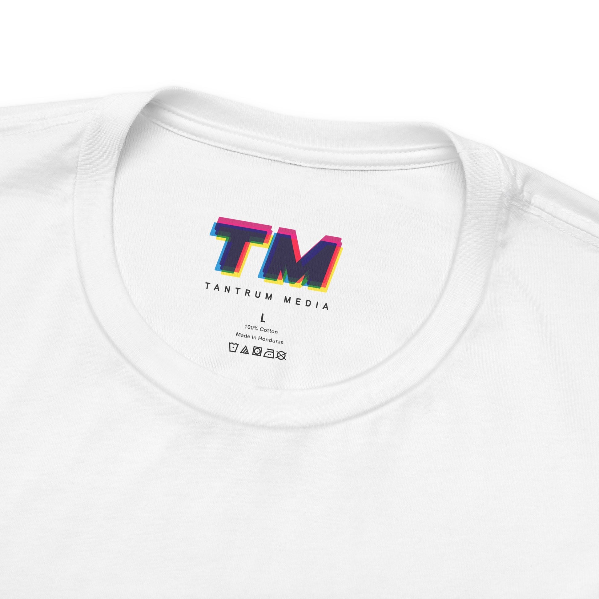 Tantrum Media Airlume combed and ring-spun cotton T-shirt collar detail