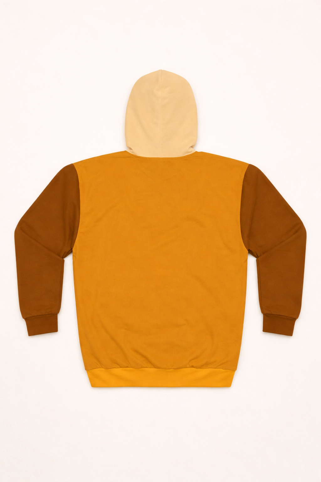 Back flat lay of the Tantrum Media Cinnamon Brown Unisex Hoodie.