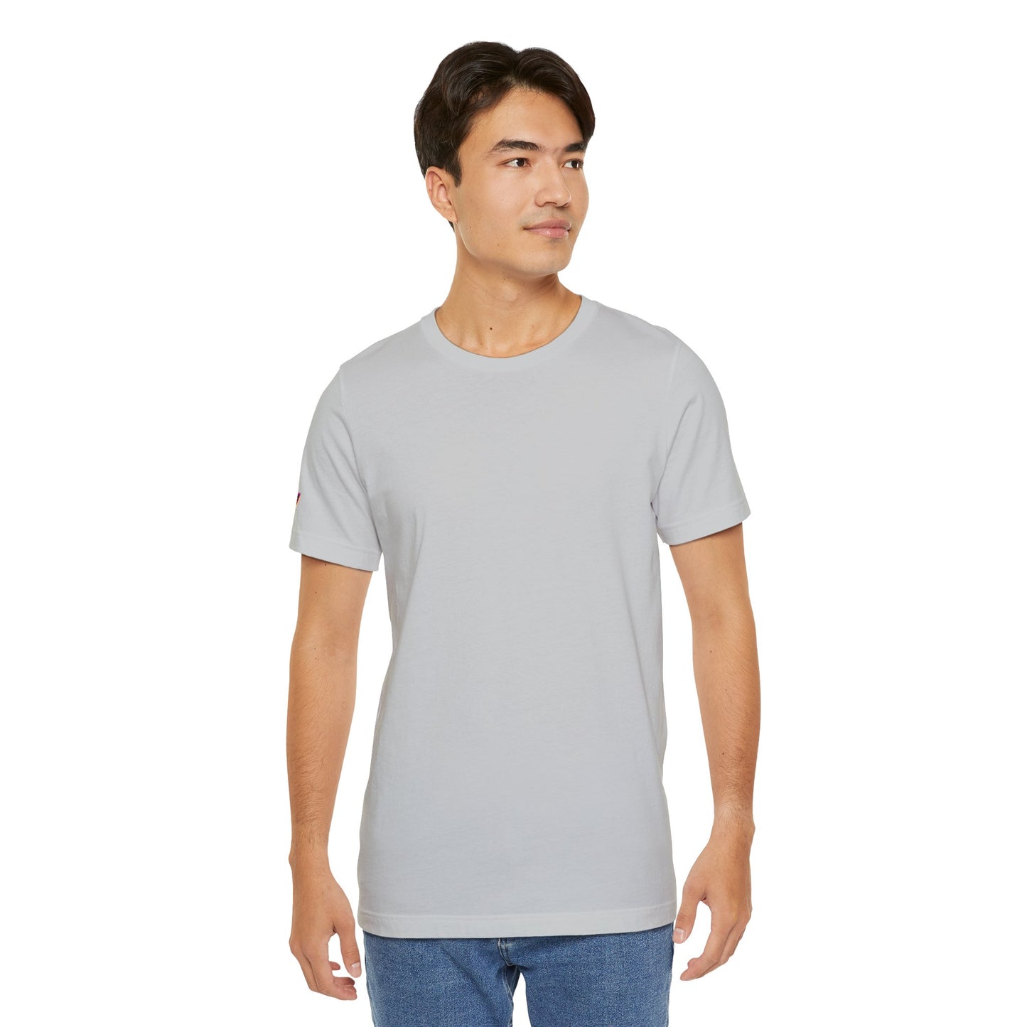 Male model wearing Tantrum Media Soft Tones Plain Tee in gray