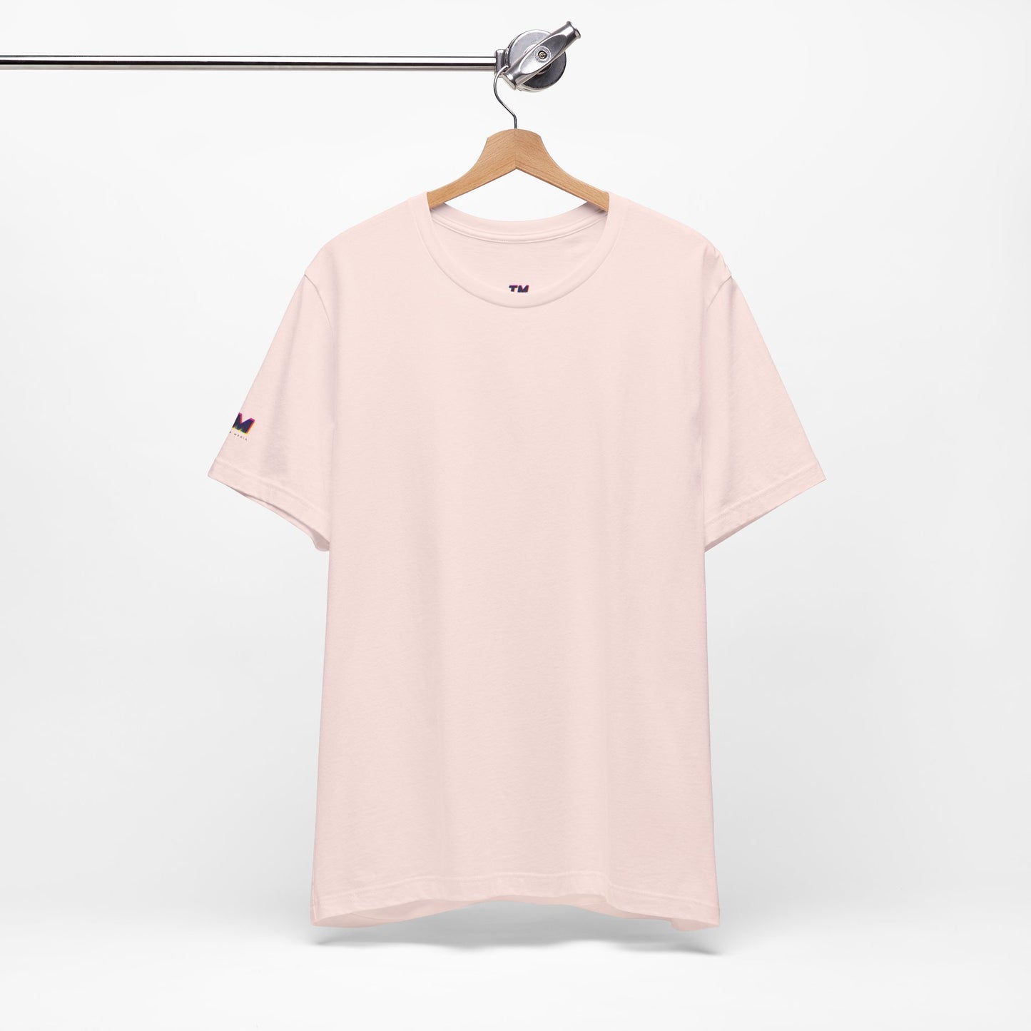 Tantrum Media Soft Tones Plain Tee in light pink hanging mockup