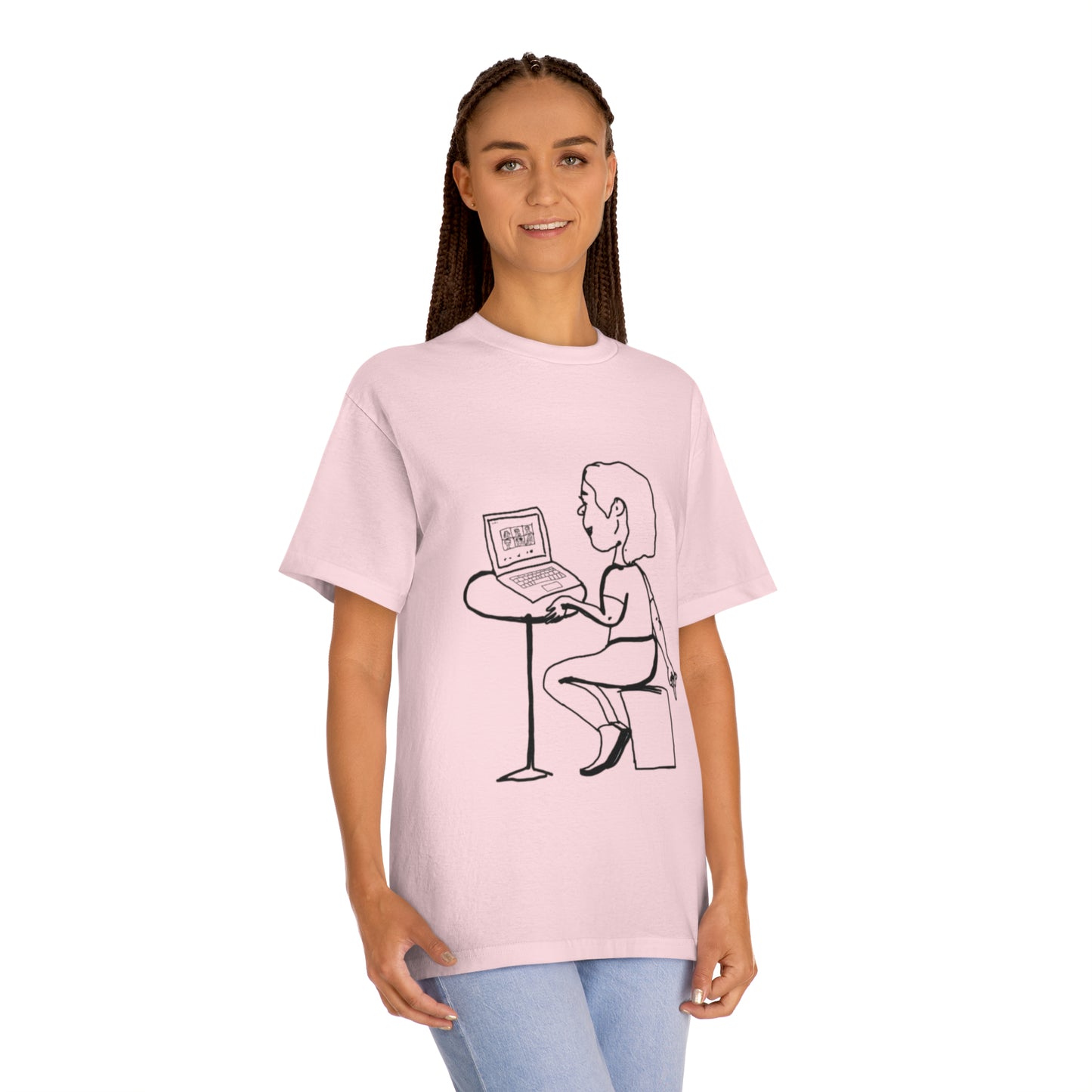 team-meeting-t-shirt-pink-woman-model