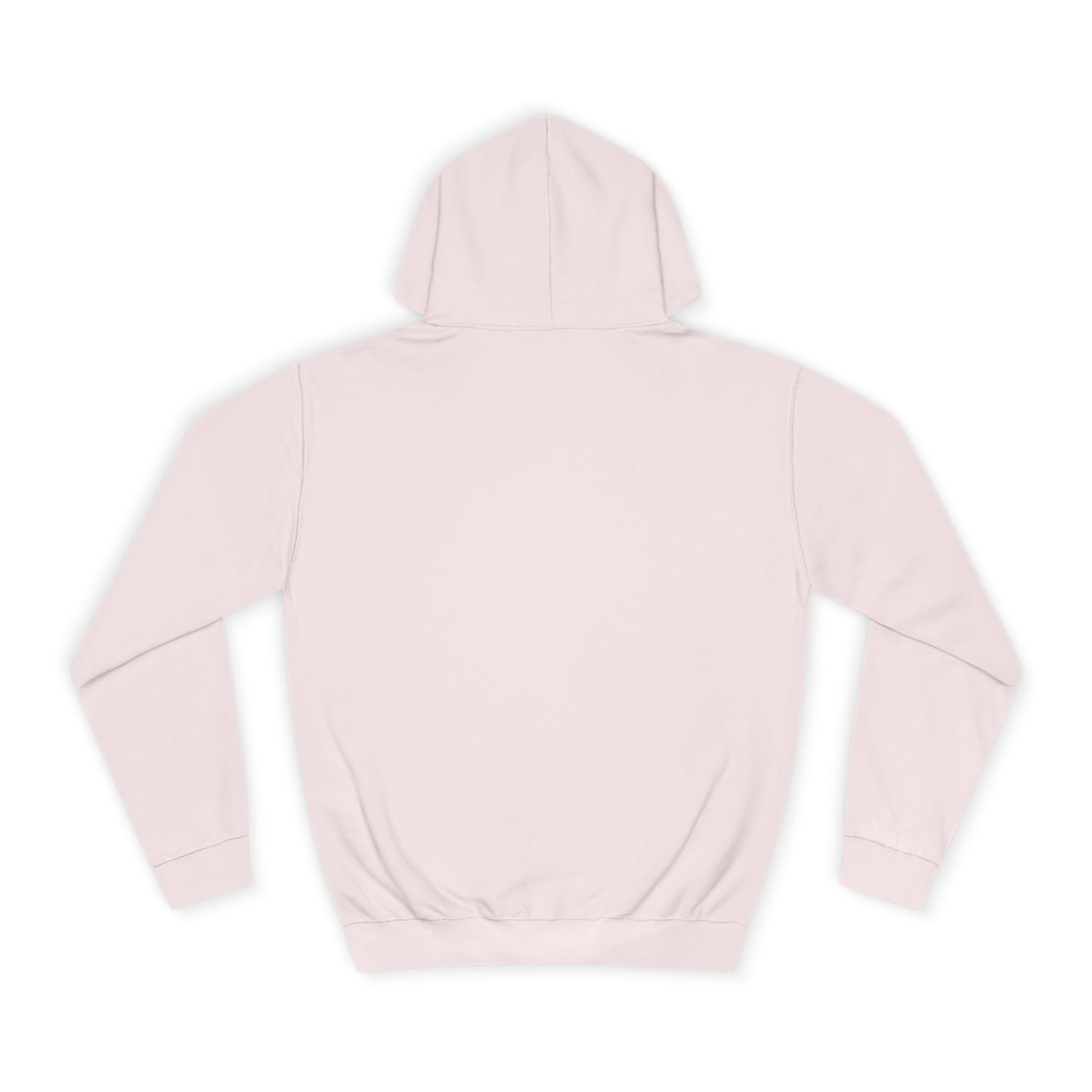 Pale pink TeeMan graphic hoodie, back view.