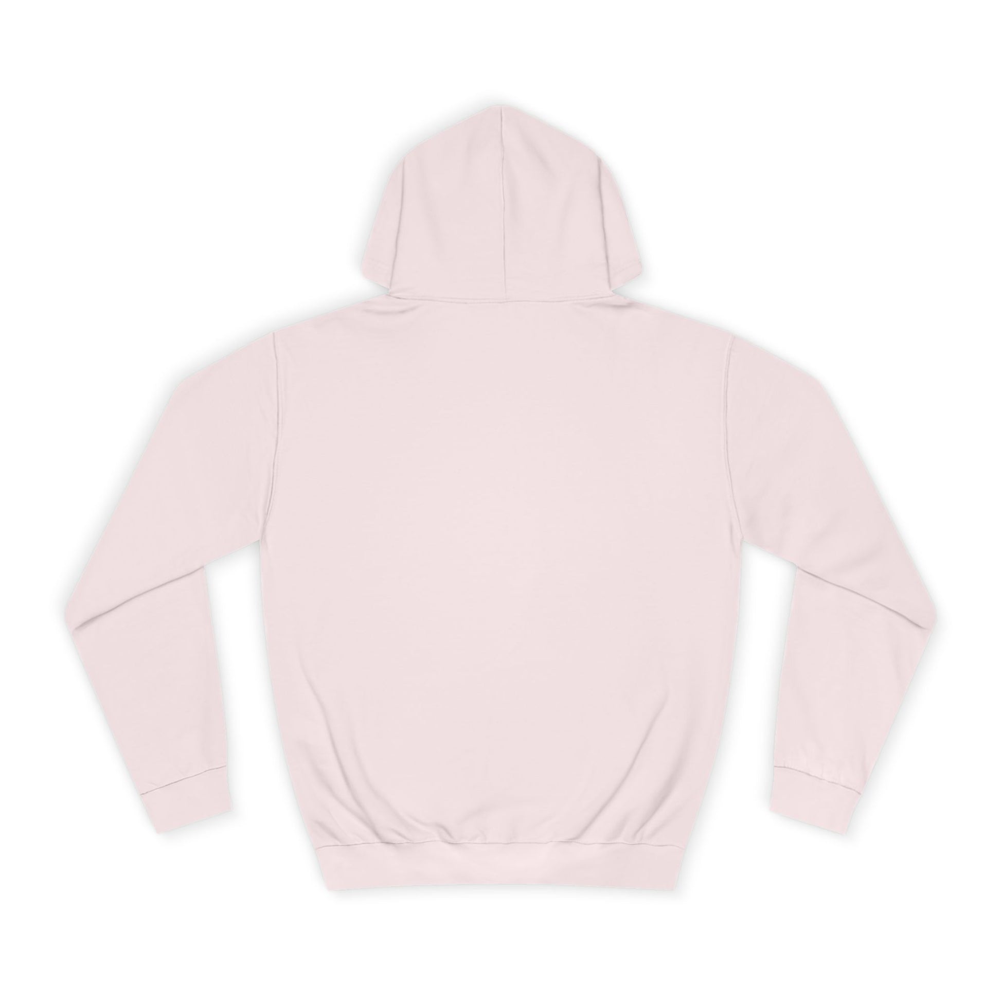 Pale pink TeeMan graphic hoodie, back view.