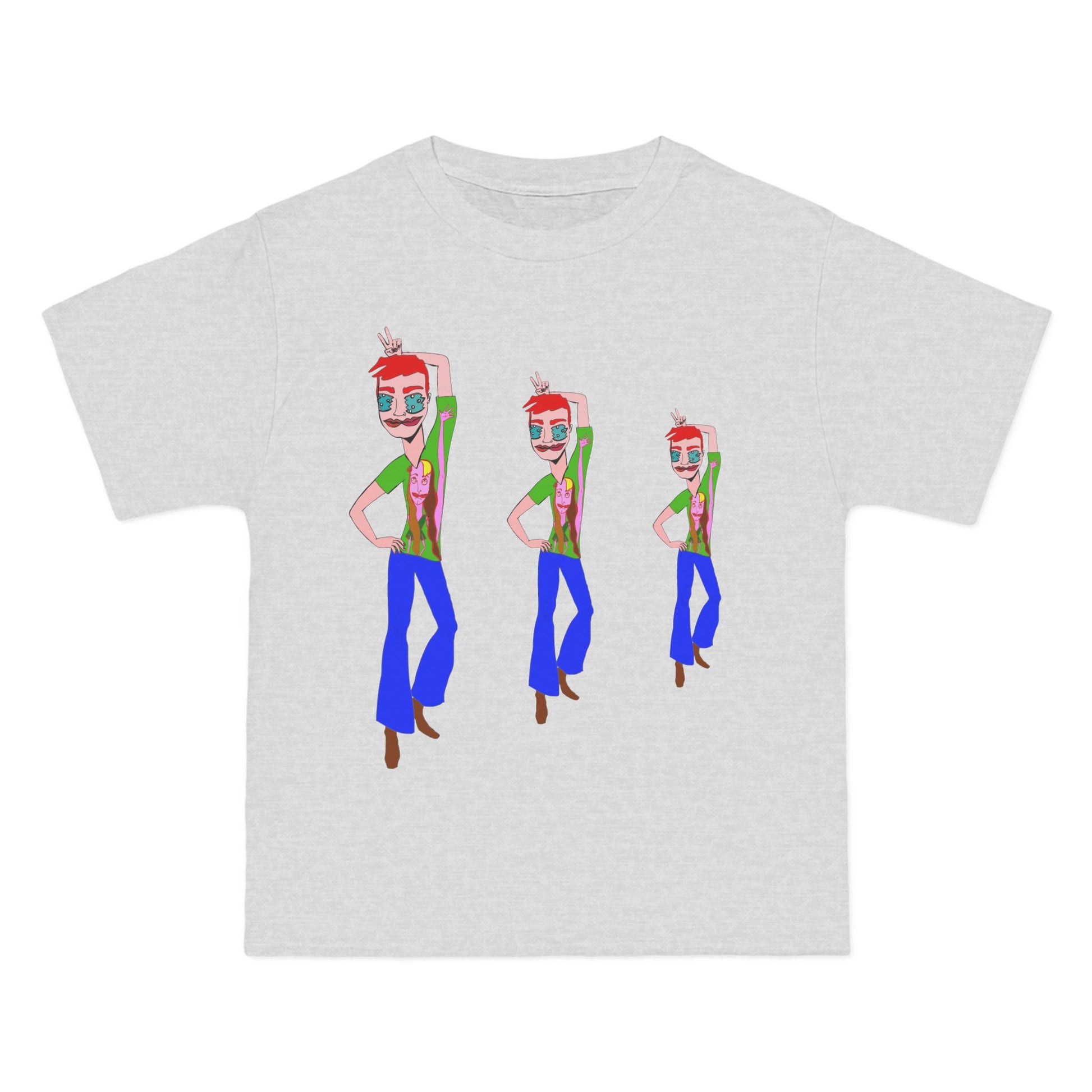 Heather white TeeMan Graphic T-Shirt featuring colorful original artwork from the Sketchbook Collection.
