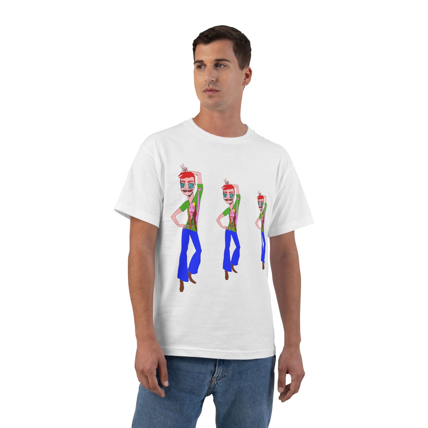 Male model wearing the TeeMan Graphic T-Shirt featuring original illustrated artwork and relaxed everyday styling.