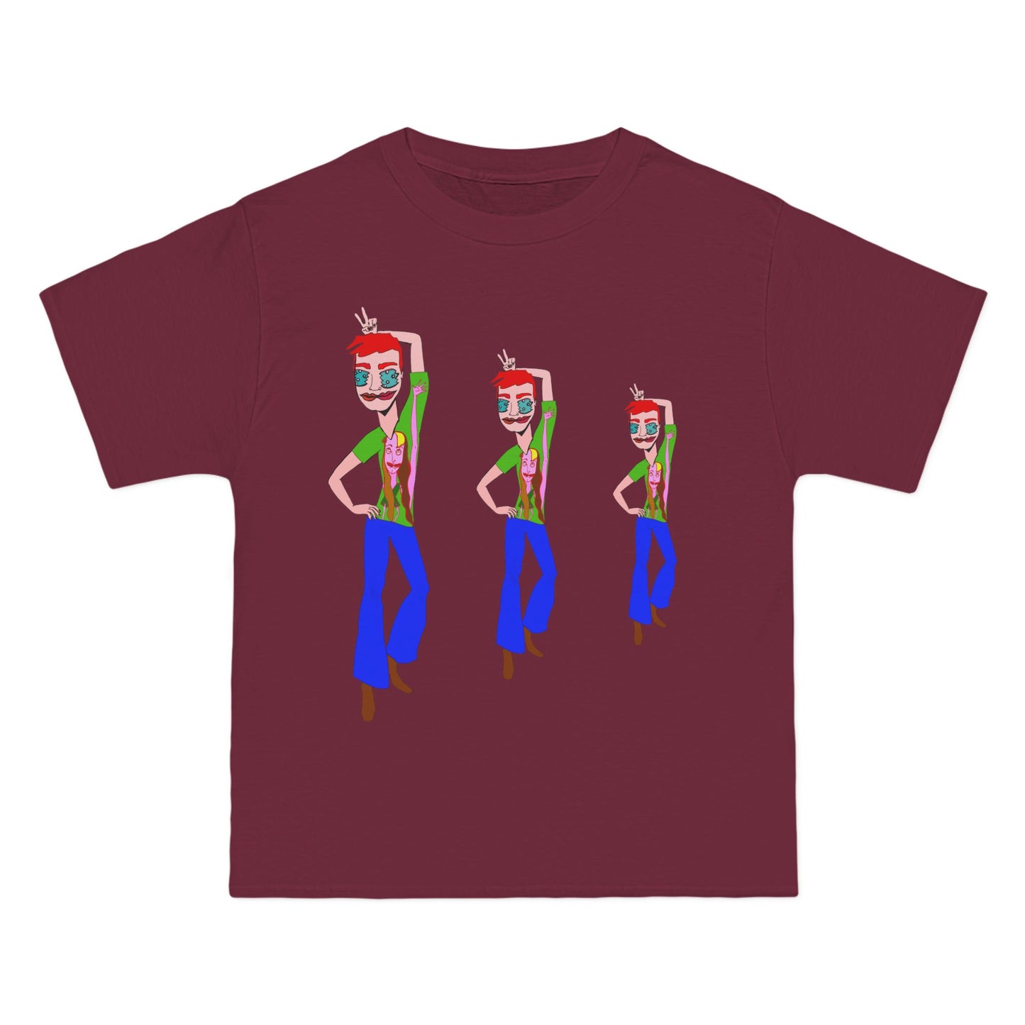 Maroon TeeMan Graphic T-Shirt featuring original graphic artwork and comfortable cotton construction.
