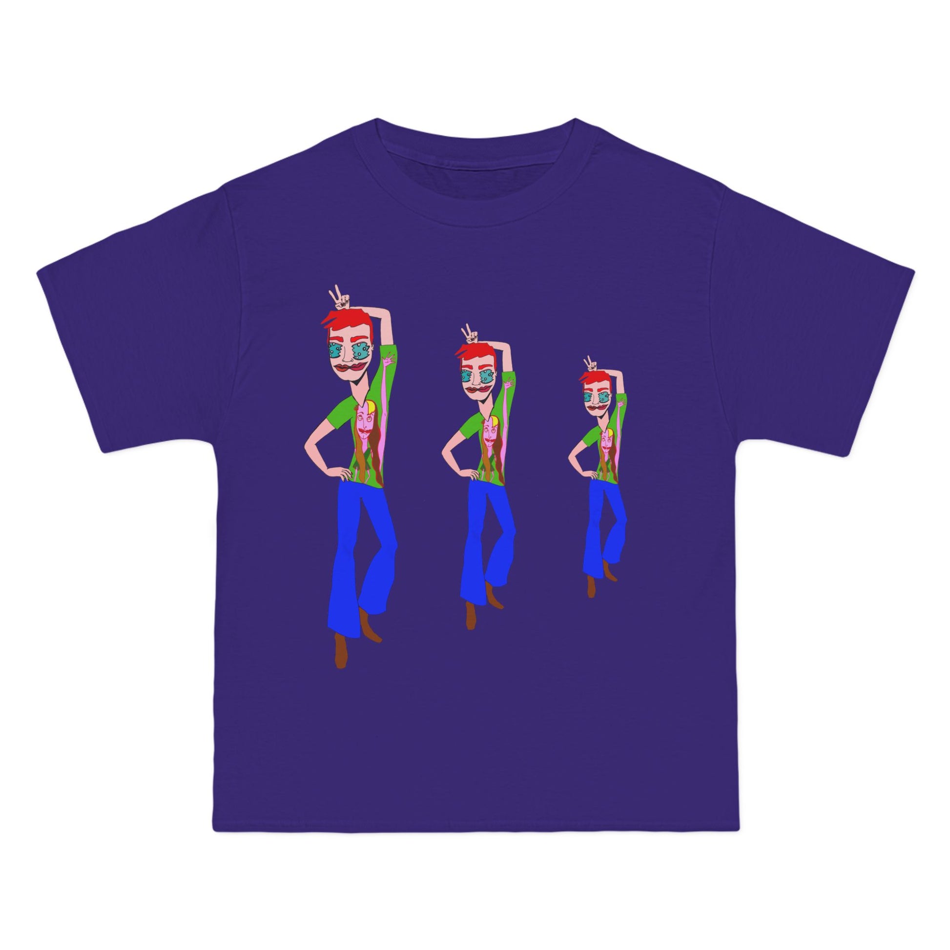 Purple TeeMan Graphic T-Shirt with colorful graphic artwork and relaxed unisex fit.