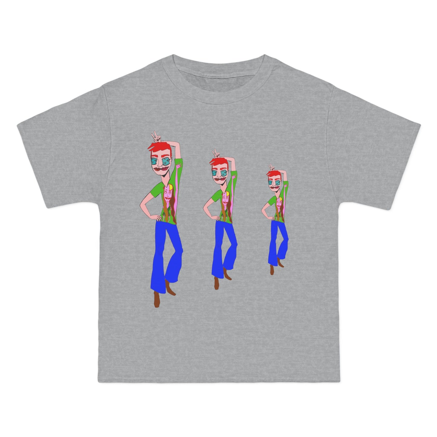 Sport grey TeeMan Graphic T-Shirt featuring original artwork and premium ring-spun cotton comfort.