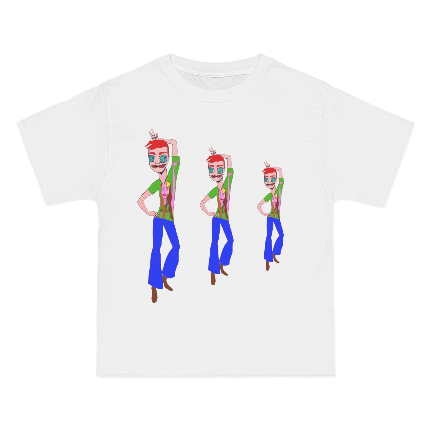 White TeeMan Graphic T-Shirt showcasing original colorful artwork and everyday cotton comfort.