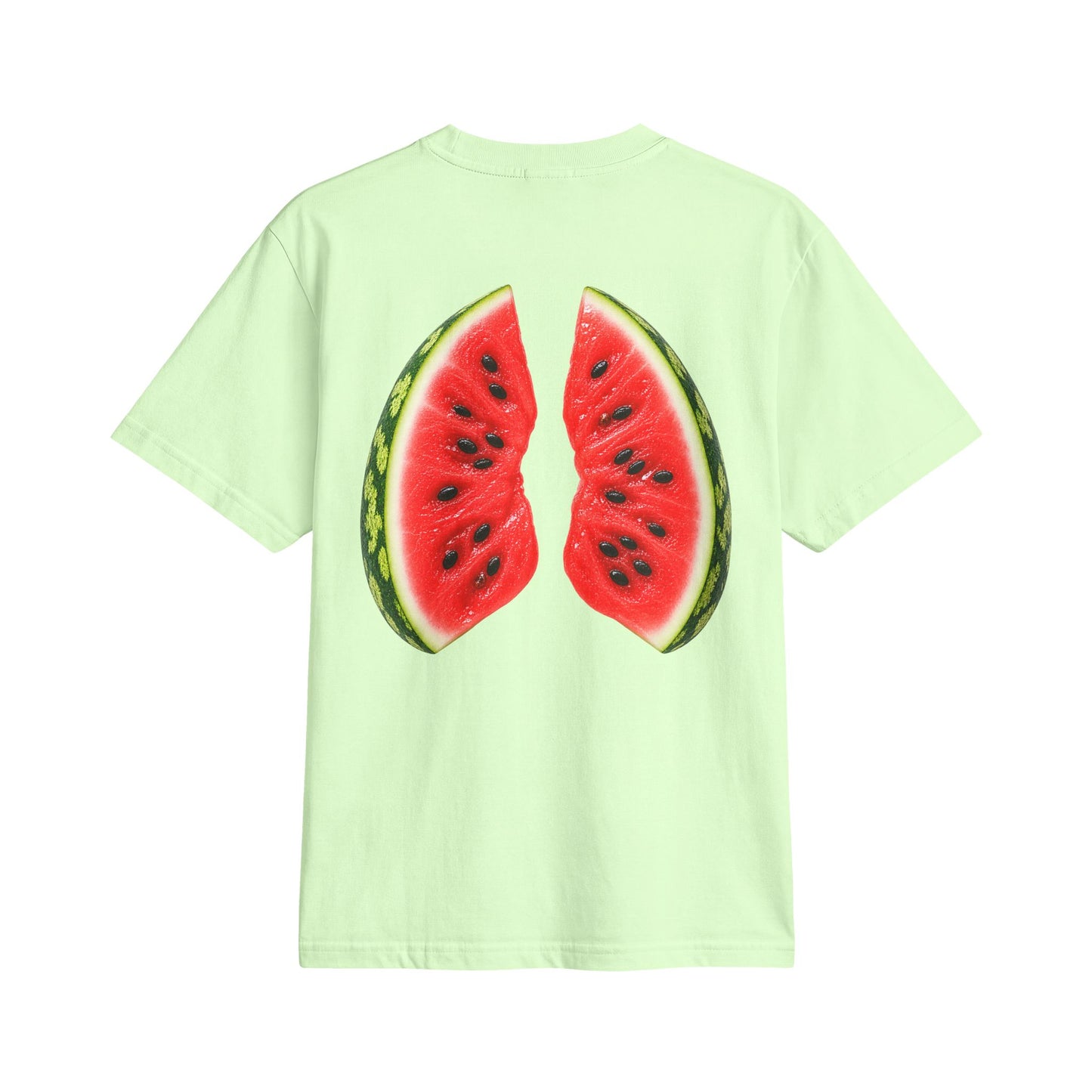 Lime heavyweight graphic t-shirt with vibrant watermelon wedge back print