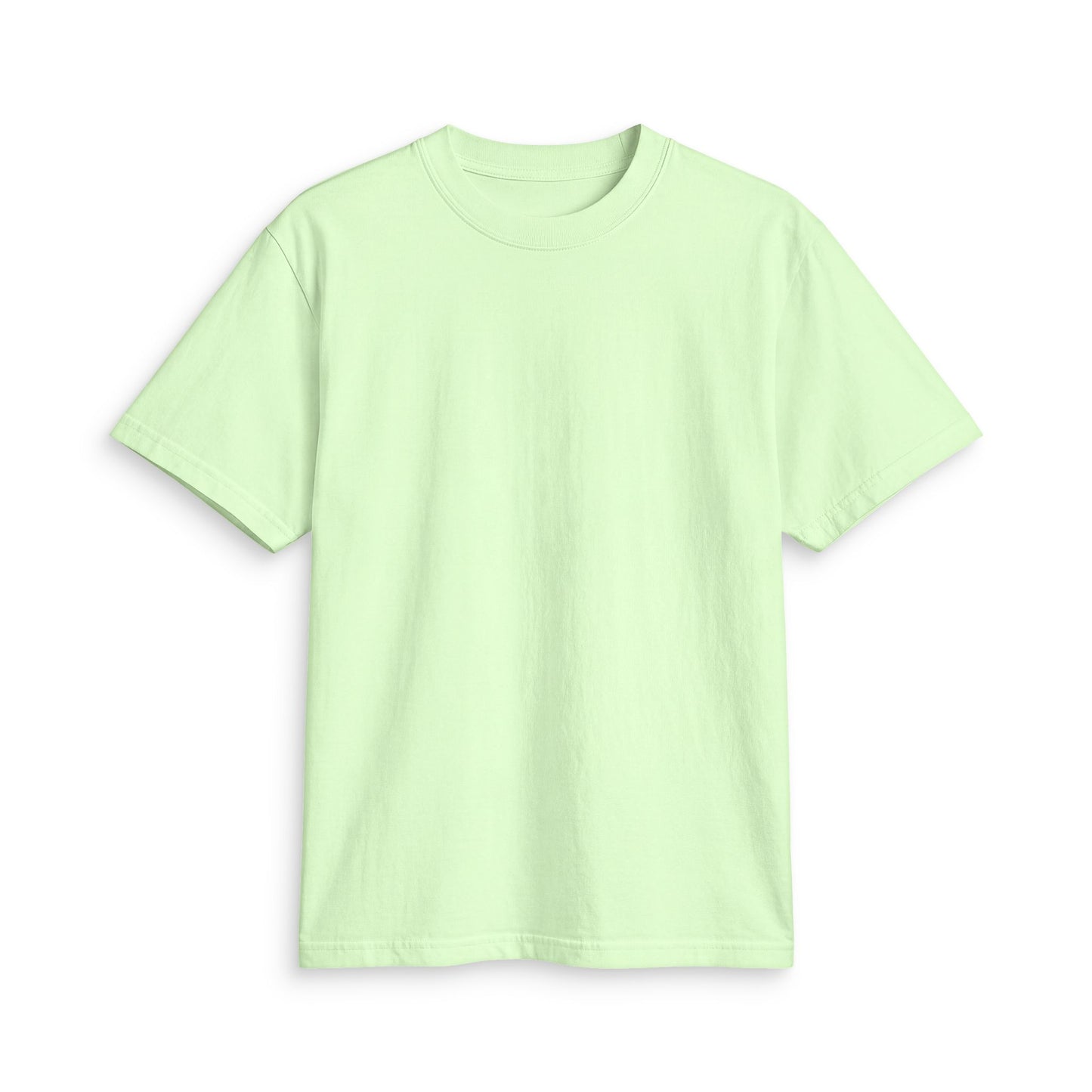 Front view of lime heavyweight boxy fit cotton t-shirt