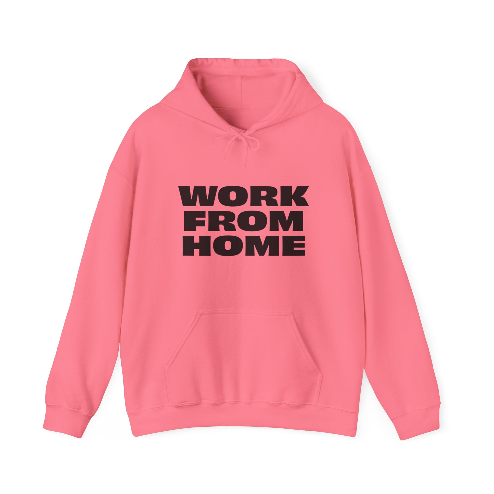 red work from home hoodie unisex graphic hooded sweatshirt front view
