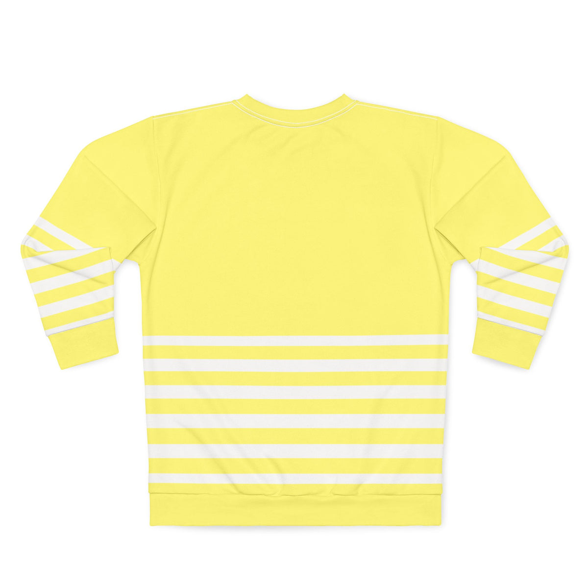 Yellow Striped Sweatshirt back view crewneck design